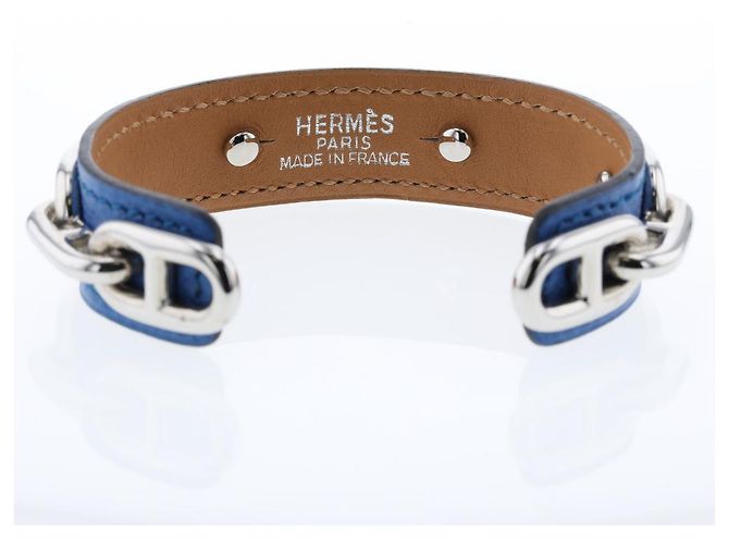 Hermès Pulsera de cuero Chaîne d'Ancre Azul - vista 4