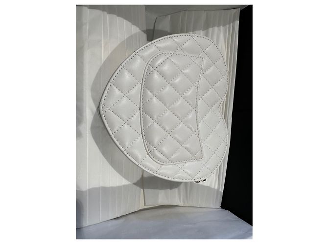 Timeless Borsa Chanel Heart in pelle bianca Bianco - vista 6