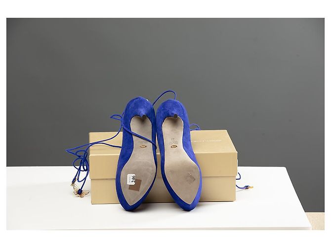 Décolleté Sergio Rossi in camoscio blu royal - vista 3