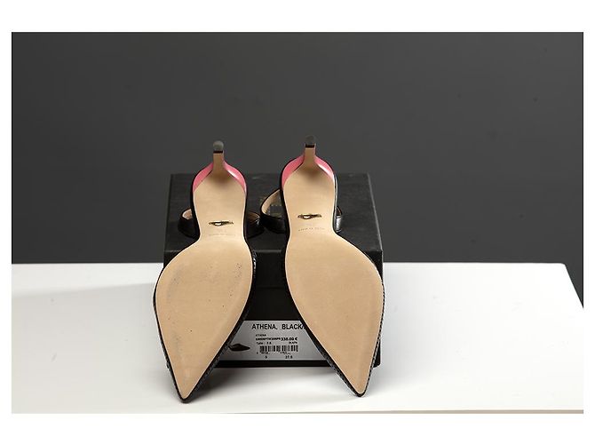Décolleté Diane Von Furstenberg Athena Pelle Nera e Rosa Nero - vista 5
