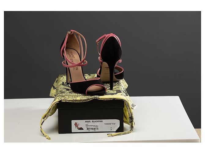 Sandali Diane Von Furstenberg Anaïs in pelle nero e rosa - vista 2