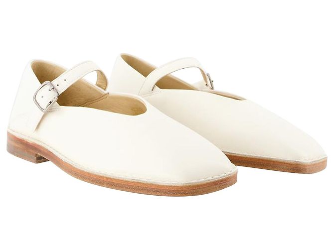 Bailarinas - Lemaire - Blanco - Cuero - vista 2