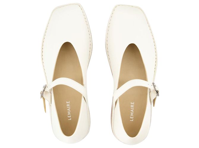 Bailarinas - Lemaire - Blanco - Cuero - vista 4