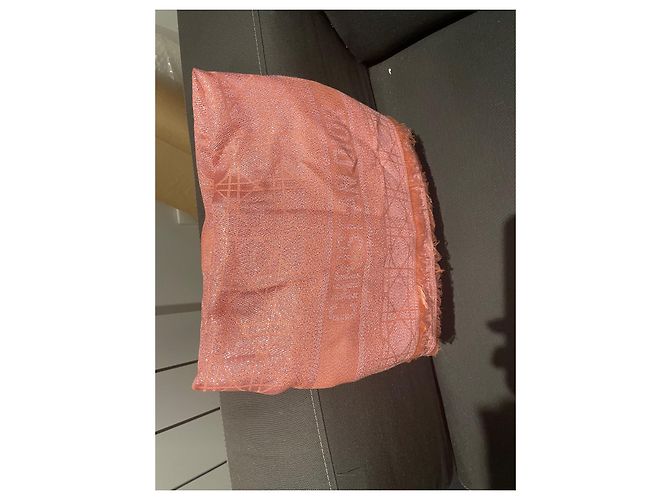 Stola Christian Dior Cannage Seta e Lana Rosa - vista 3