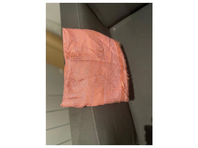 Stola Christian Dior Cannage Seta e Lana Rosa - vista 6