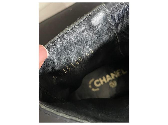 Chanel Desert Boots aus schwarzem Canvas - Ansicht 6