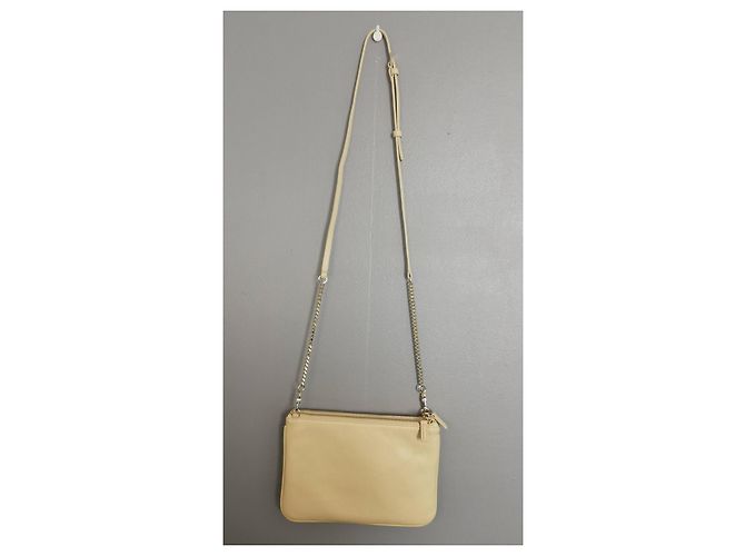 Borsa a spalla Sandro in pelle beige Gold hardware - vista 2