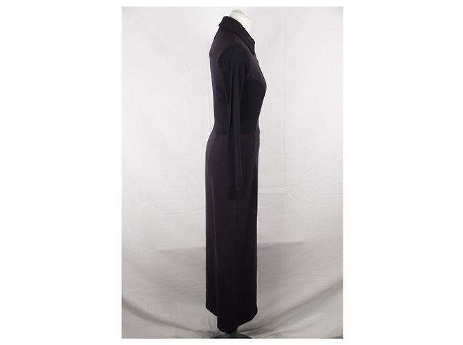 Donna Karan Blaues Maxikleid mit langen Ärmeln und Reißverschluss vorne 6 - Ansicht 3