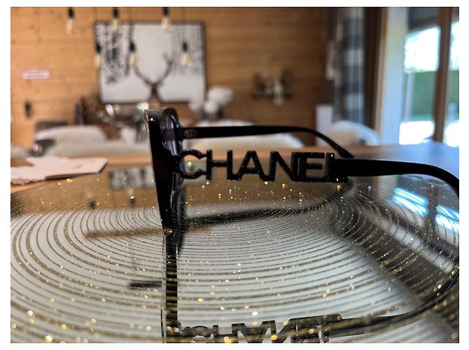 Gafas de sol Chanel negras de plástico Negro - vista 4