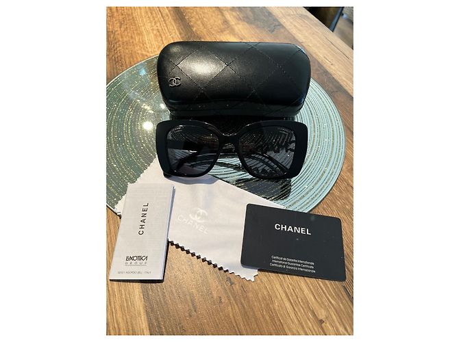 Gafas de sol Chanel negras de plástico Negro - vista 5