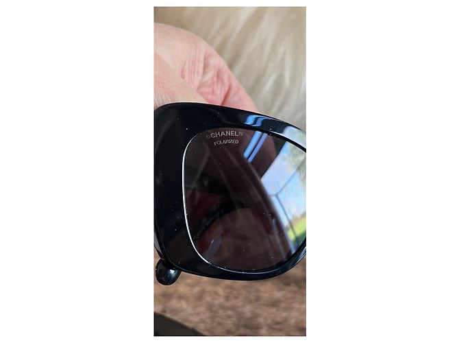 Gafas de sol Chanel negras de plástico Negro - vista 8