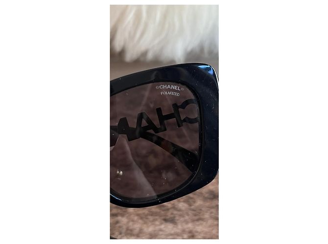 Gafas de sol Chanel negras de plástico Negro - vista 9