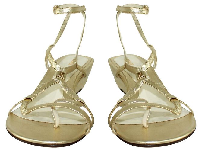 Fendi Sandales compensées dorées métallisées - vue 3