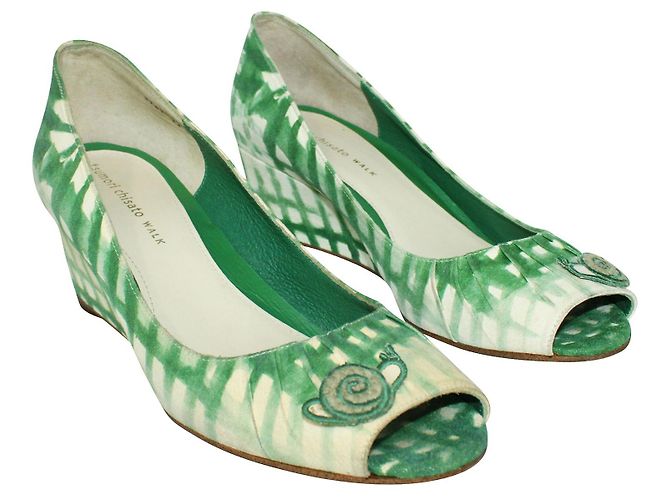 Tsumori Chisato Zeppe con stampa verde - vista 2