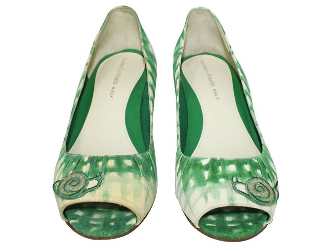 Tsumori Chisato Zeppe con stampa verde - vista 3