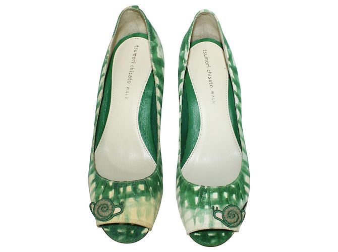 Tsumori Chisato Zeppe con stampa verde - vista 4