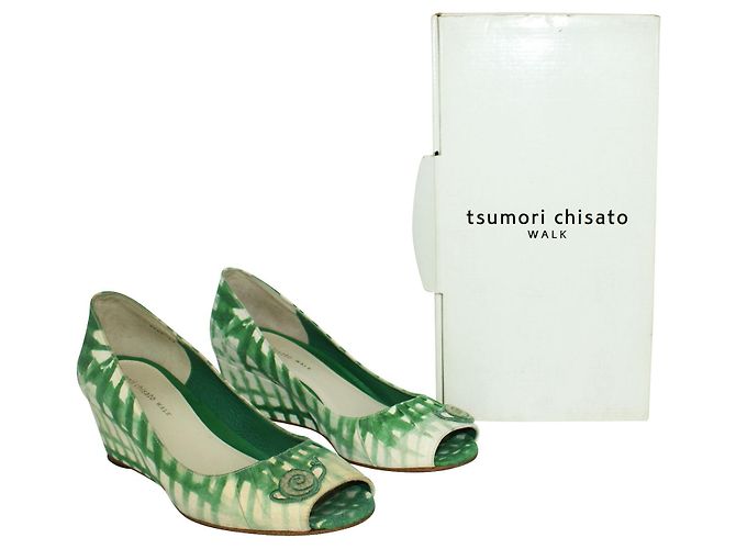 Tsumori Chisato Zeppe con stampa verde - vista 9
