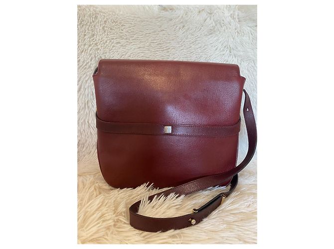 Borsa Dior in pelle bordeaux con logo CD Bordò - vista 2