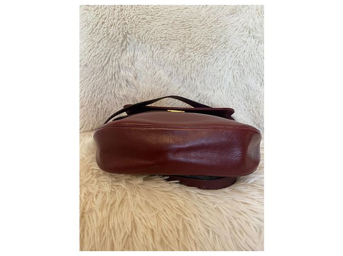 Borsa Dior in pelle bordeaux con logo CD Bordò - vista 3