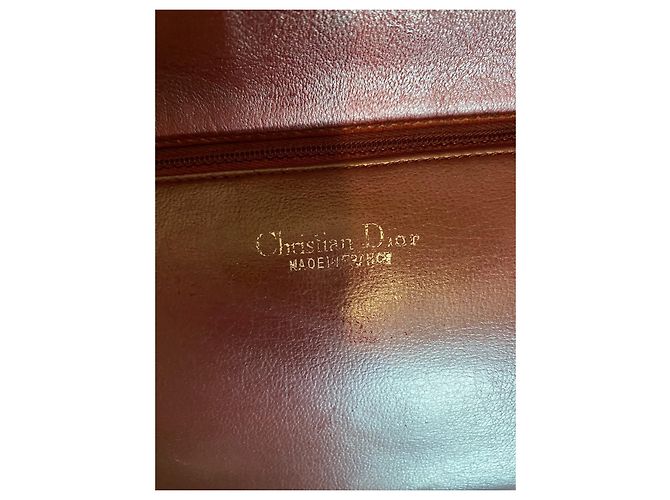 Borsa Dior in pelle bordeaux con logo CD Bordò - vista 6