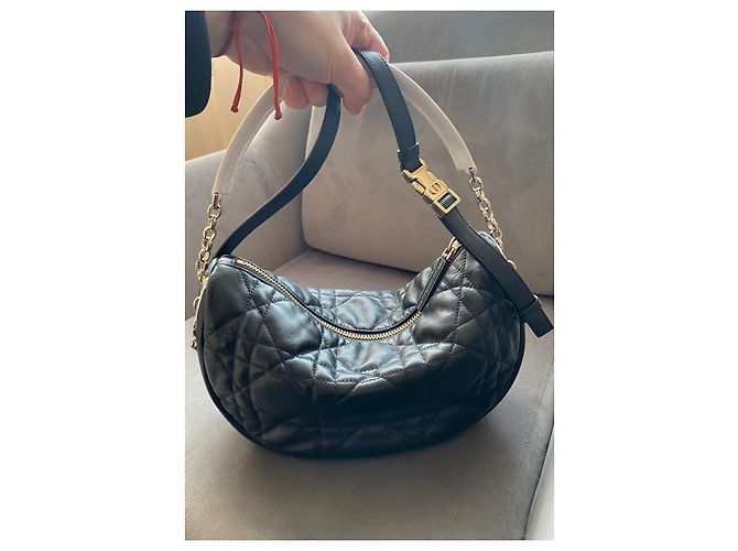 Borsa Hobo Dior Vibe Media Nera in Pelle Nero - vista 13