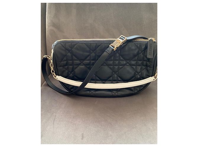 Borsa Hobo Dior Vibe Media Nera in Pelle Nero - vista 2