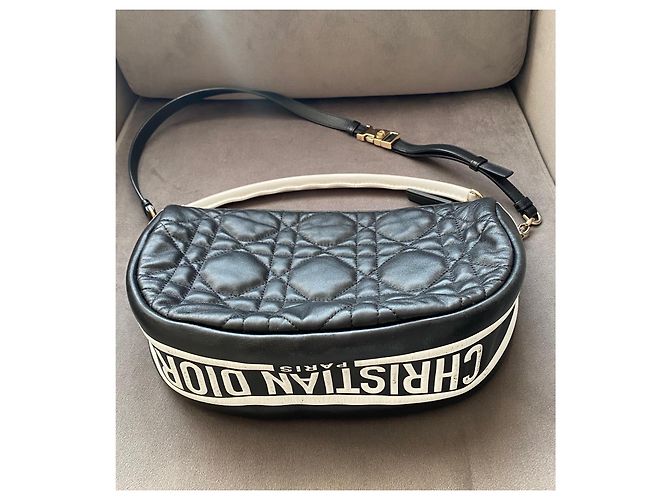 Borsa Hobo Dior Vibe Media Nera in Pelle Nero - vista 3