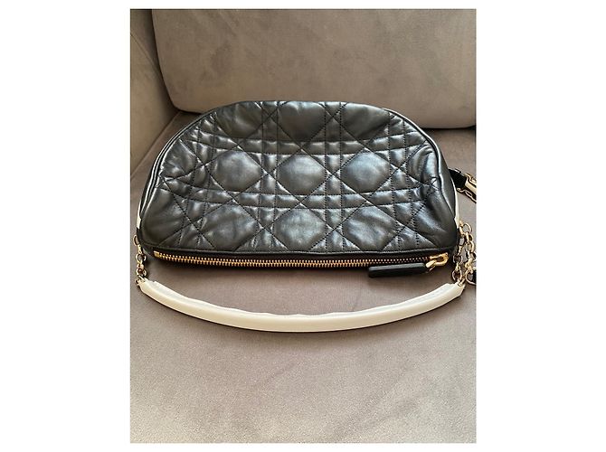 Borsa Hobo Dior Vibe Media Nera in Pelle Nero - vista 7