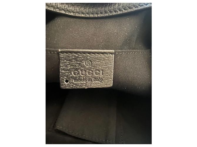 Borsa a tracolla Gucci Hobo tela e pelle nera monogramma GG Nero - vista 7