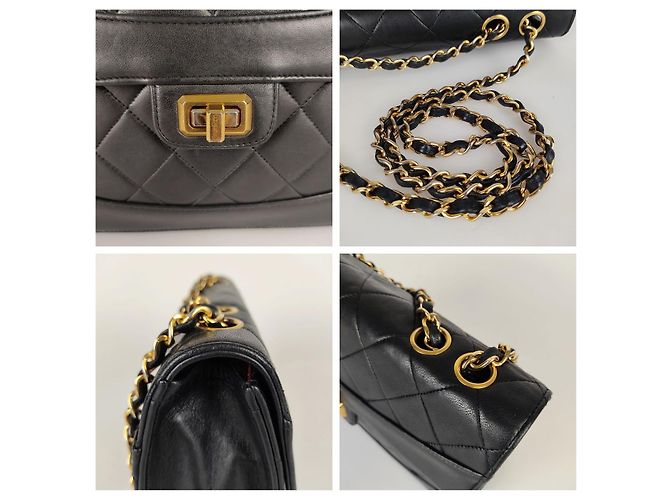 Borsa a tracolla Chanel Timeless Classica 2.55 matelassé in pelle nera Nero - vista 4