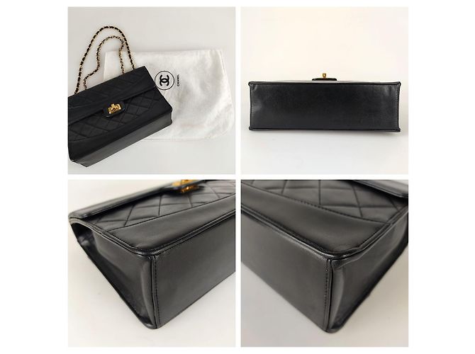 Borsa a tracolla Chanel Timeless Classica 2.55 matelassé in pelle nera Nero - vista 5