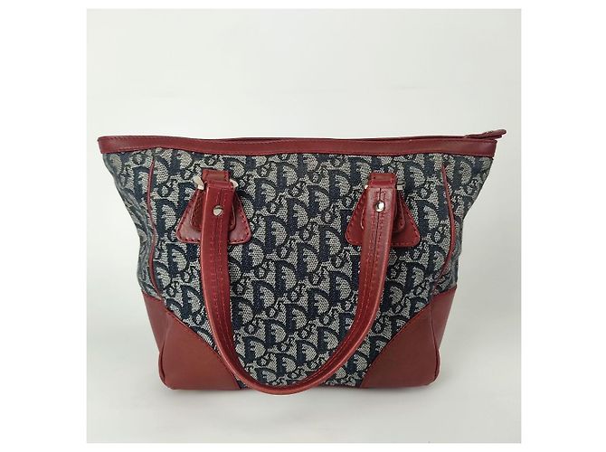Borsa Christian Dior Trotteur in tela e pelle - vista 3