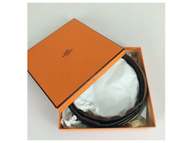 Hermès Damengürtel Kelly aus schwarzem Leder - Ansicht 6