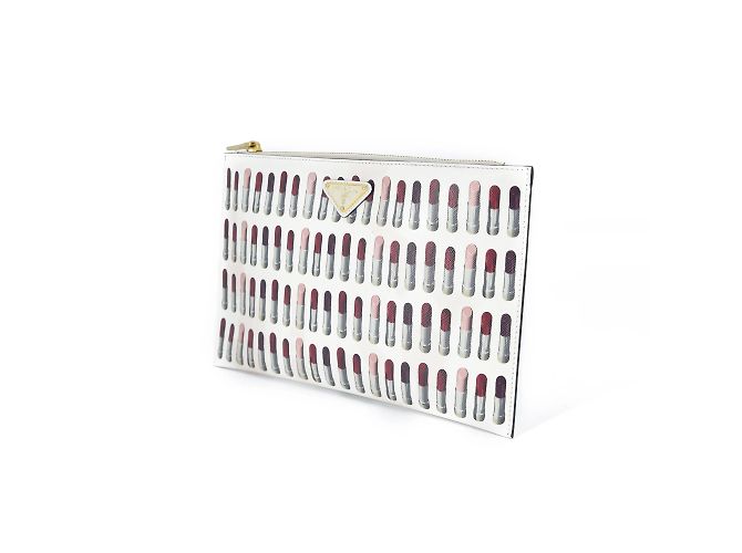 Prada Clutch de piel con estampado de pintalabios - Ansicht 2