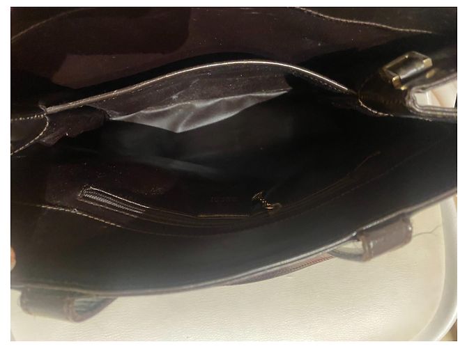 Borsa a mano Gucci Marrone scuro in vernice - vista 4