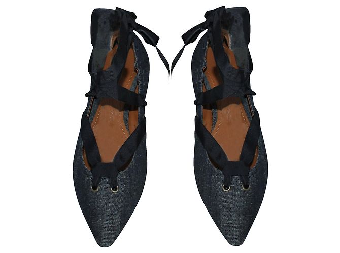 Tomas maier Ballerine a punta in denim - vista 4