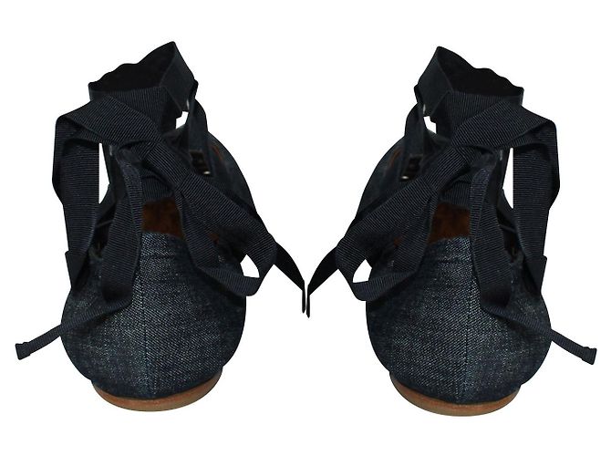 Tomas maier Ballerine a punta in denim - vista 5