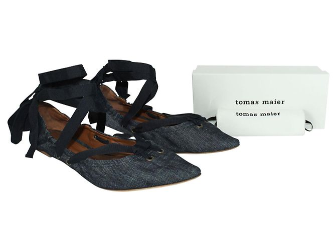 Tomas maier Ballerine a punta in denim - vista 6