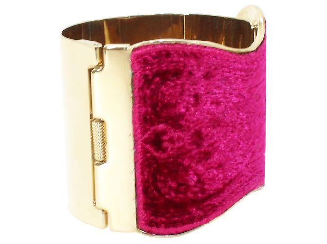 Etro Bracciale in velluto fucsia e oro metallizzato - vista 2
