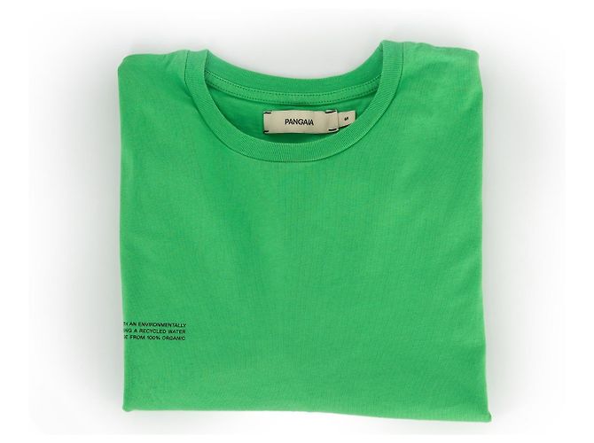 Autre Marque Crop top a manica lunga Pangaia verde in cotone - vista 3
