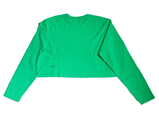 Autre Marque Crop top a manica lunga Pangaia verde in cotone - vista 6