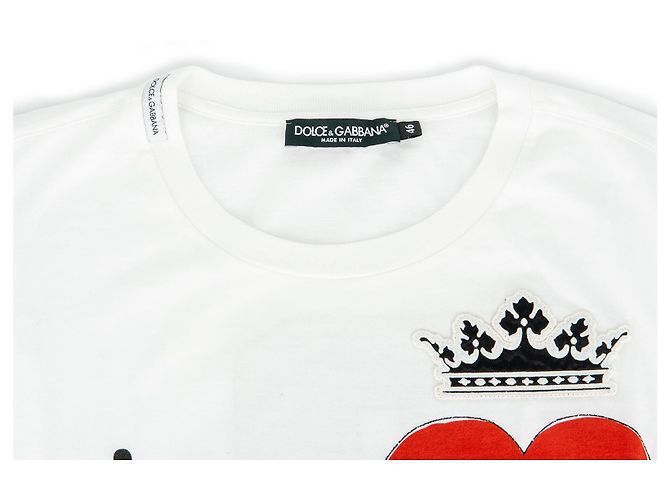 Camiseta Dolce & Gabbana blanca de algodón con estampado y bordado Blanco - vista 4