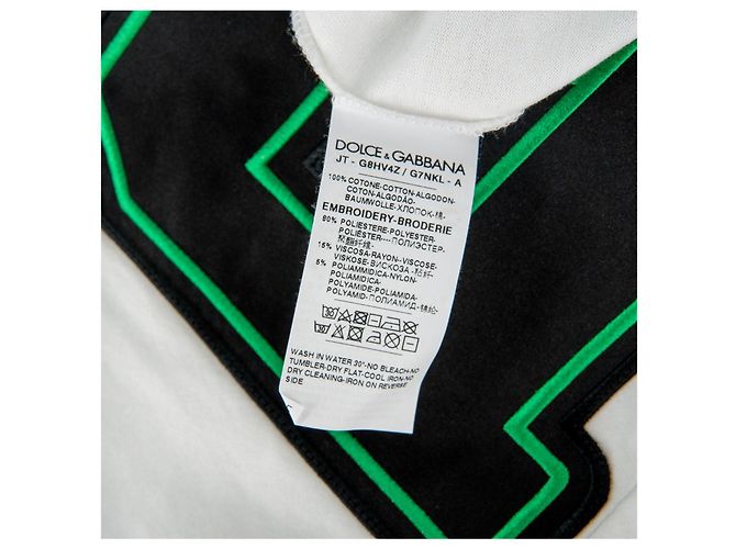 Camiseta Dolce & Gabbana blanca de algodón con estampado y bordado Blanco - vista 5