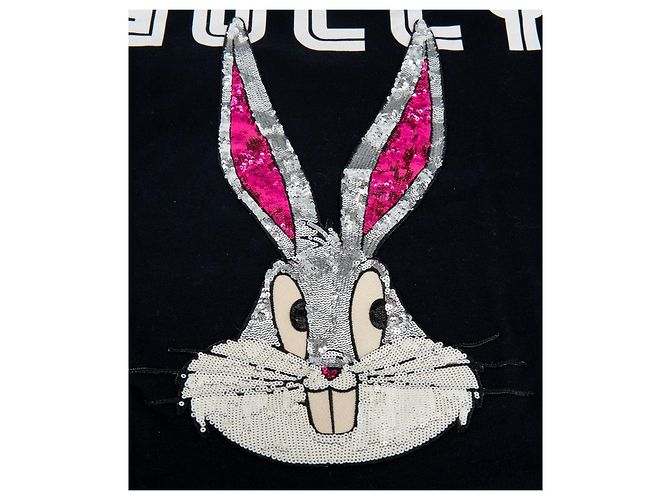 Camiseta Gucci Bugs Bunny con lentejuelas de algodón negra Negro - vista 3