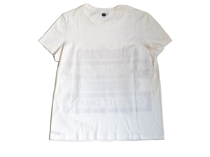 Camiseta Chanel de algodón blanca con estampado de terciopelo Blanco - vista 2