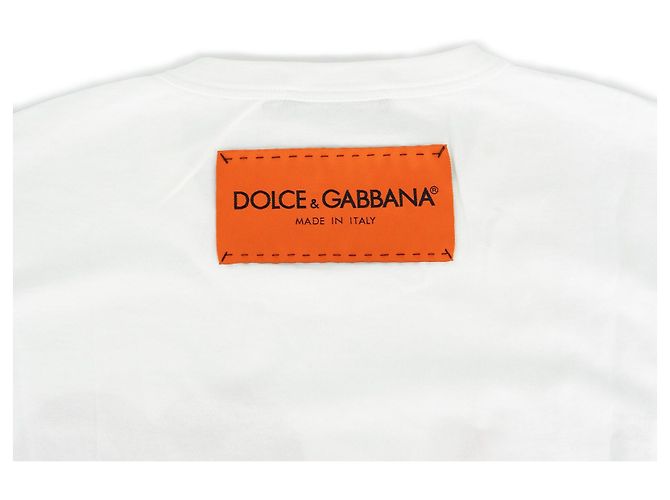 Camiseta de Tirantes Dolce & Gabbana Blanca de Algodón con Estampado Blanco - vista 3