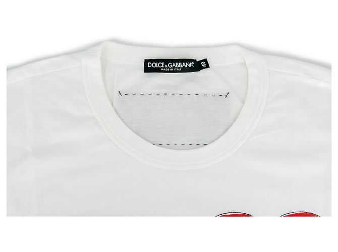 Camiseta de Tirantes Dolce & Gabbana Blanca de Algodón con Estampado Blanco - vista 4