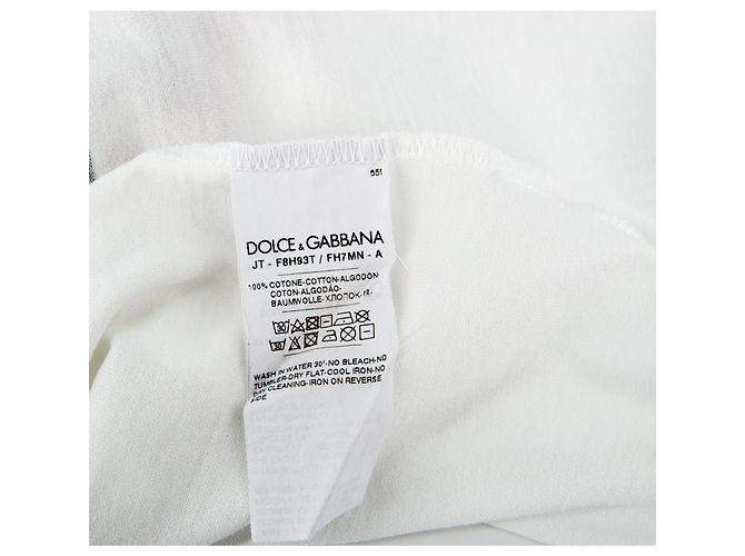 Camiseta de Tirantes Dolce & Gabbana Blanca de Algodón con Estampado Blanco - vista 5