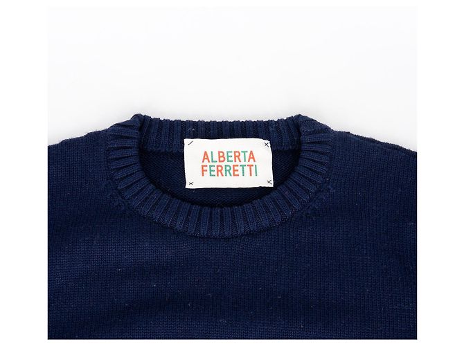 Alberta Ferretti Alitalia Wollpullover marineblau - Ansicht 4