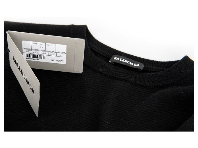 Balenciaga Wollpullover mit Stickerei auf dem Rücken Schwarz - Ansicht 5